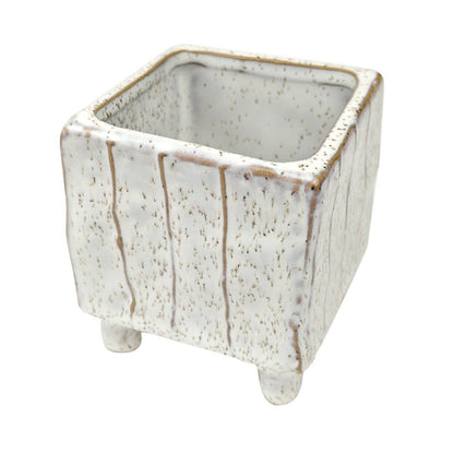 Square Speckled Footed Pot