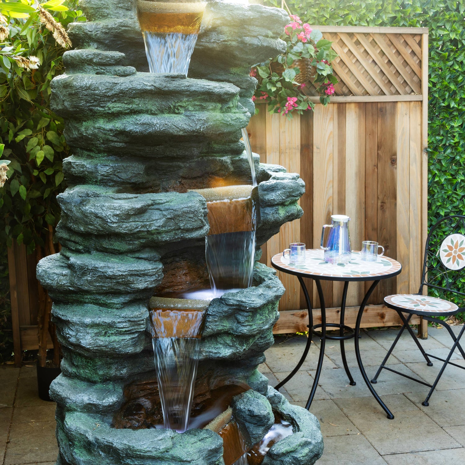 Cascading Stone Fountain