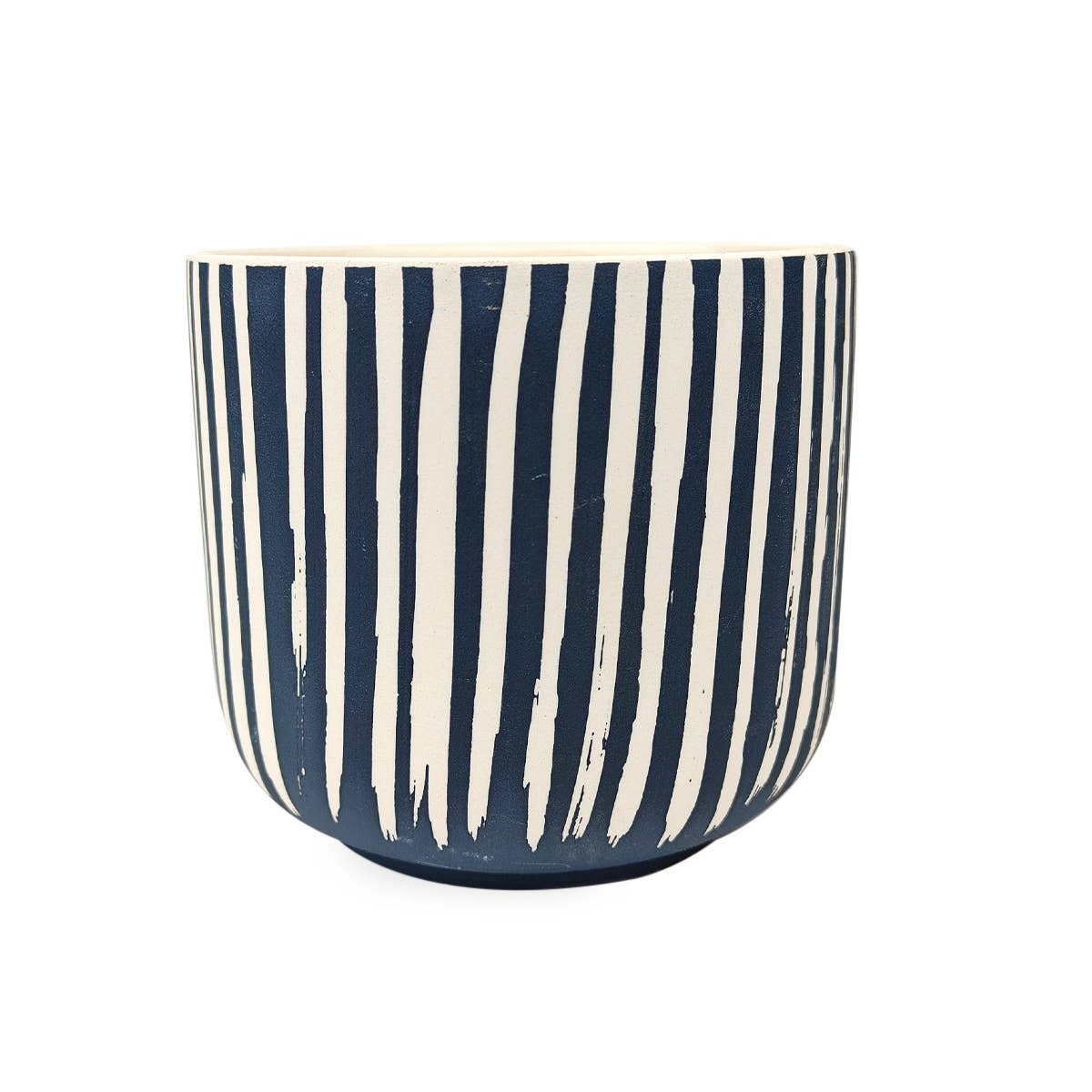 Blue Stripe Ceramic Pot