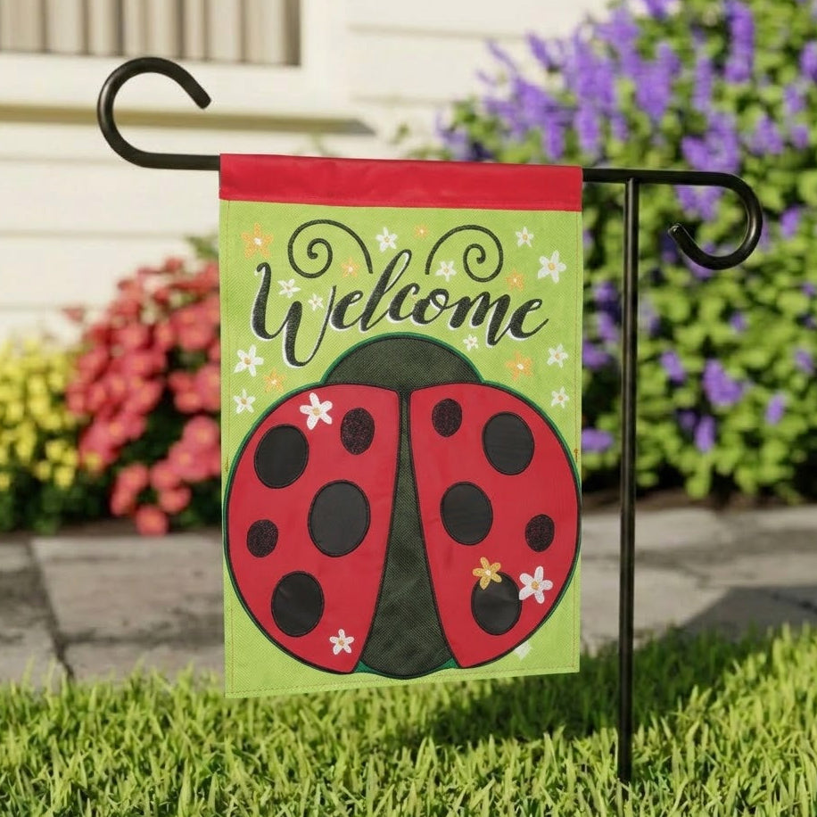 Ladybug Welcome Garden Flag