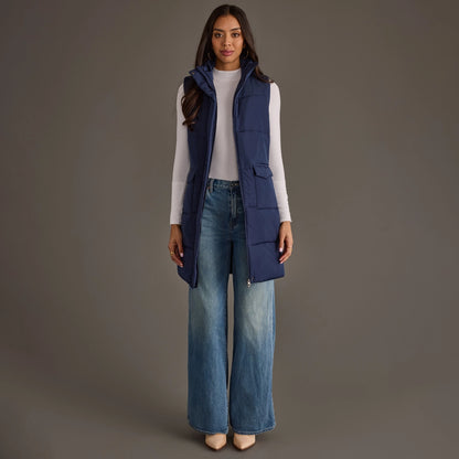 Navy Long Vest