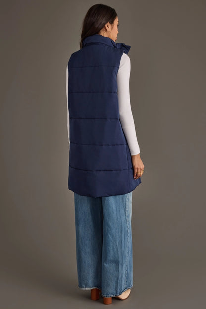 Navy Long Vest